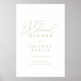 Gold Classy Chic Rehearsal Dinner Welcome Poster