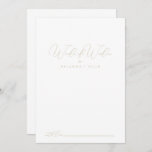 Gold Classy Chic Wedding Words of Wisdom Advice Card<br><div class="desc">This gold classy chic wedding words of wisdom advice card is perfect for a rustic wedding. The simple and elegant design features classic and fancy script typography in gold. These cards are perfect for a wedding, bridal shower, baby shower, graduation party & more. Personalize the cards with the names of...</div>
