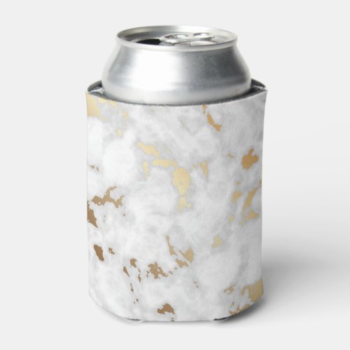 Gold Classy Marble stone design Can Cooler