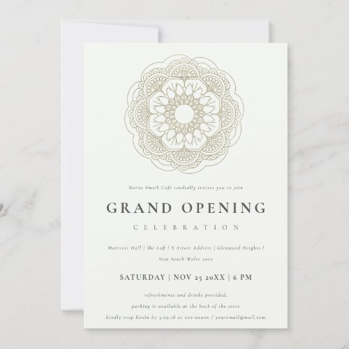 Gold Classy Ornate Mandala Grand Opening Invite