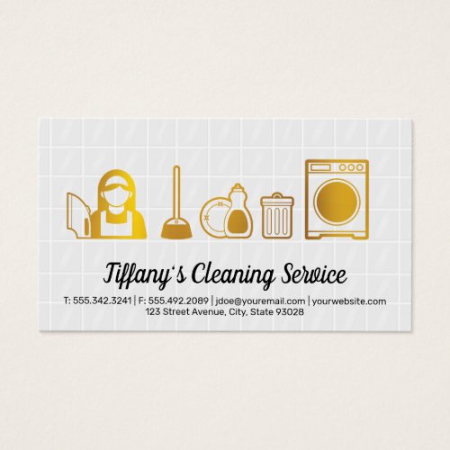 Gold Cleaning Icons  Tile