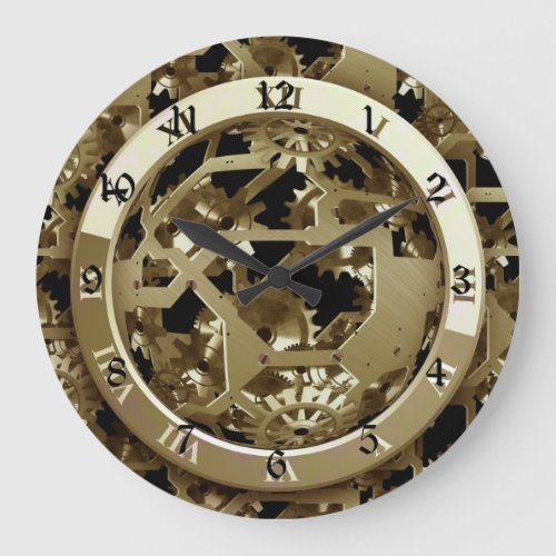 Gold Clocks and Gears Steampunk Mechanical Gifts