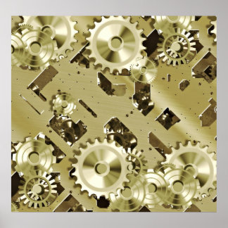 Gold Clockwork controls 2 Poster