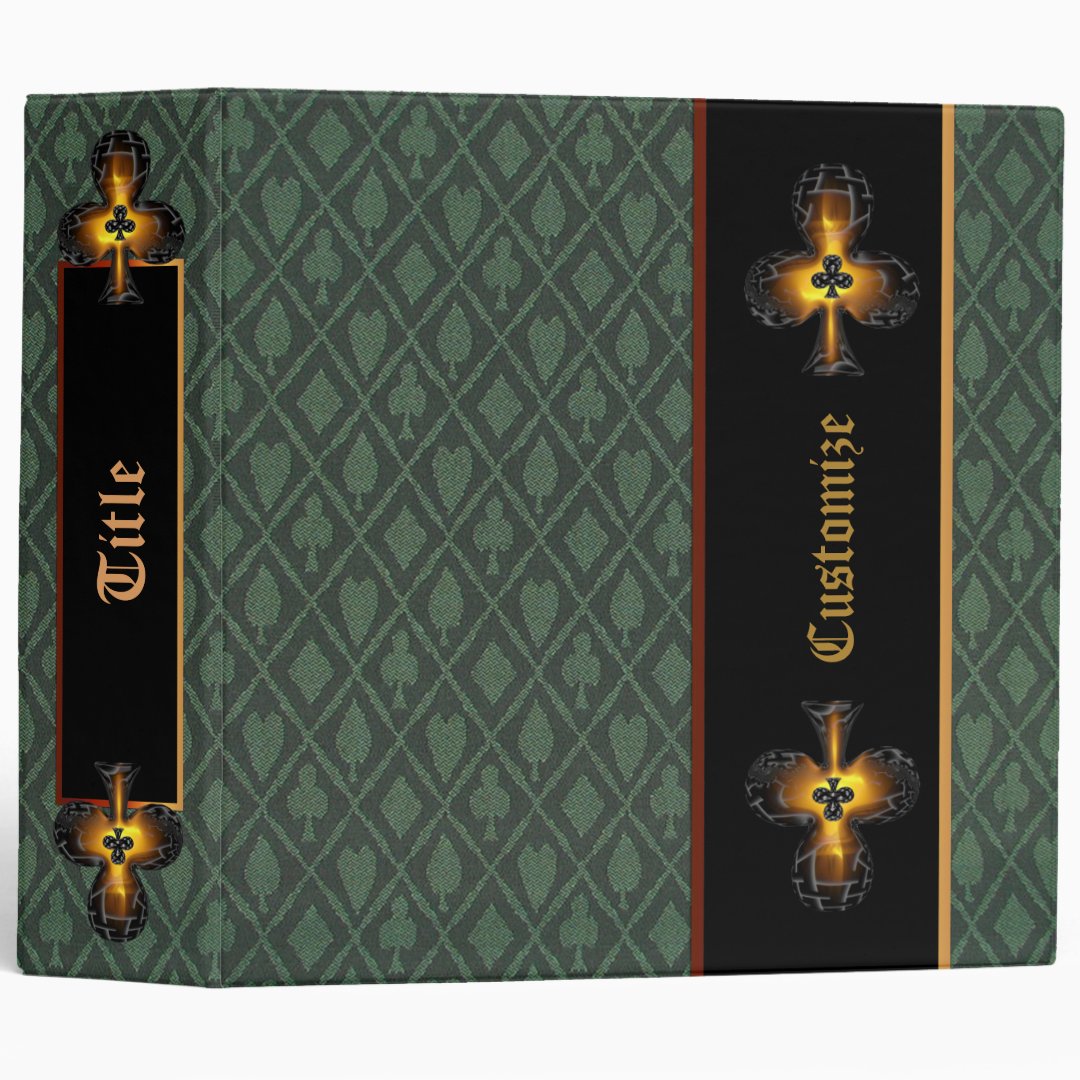 Gold Clover Card Suits Binder | Zazzle