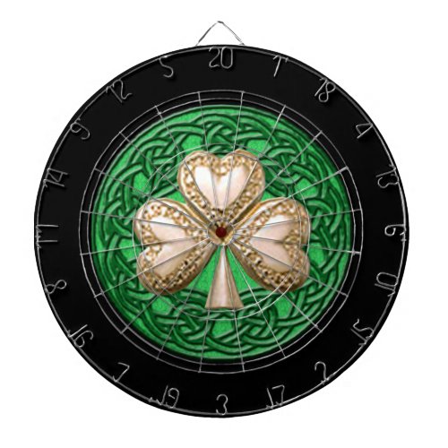 Gold Clover  Celtic Knots Dart Board