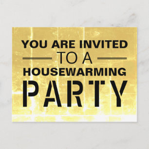 Gold Club Poster Housewarming Party Invitation