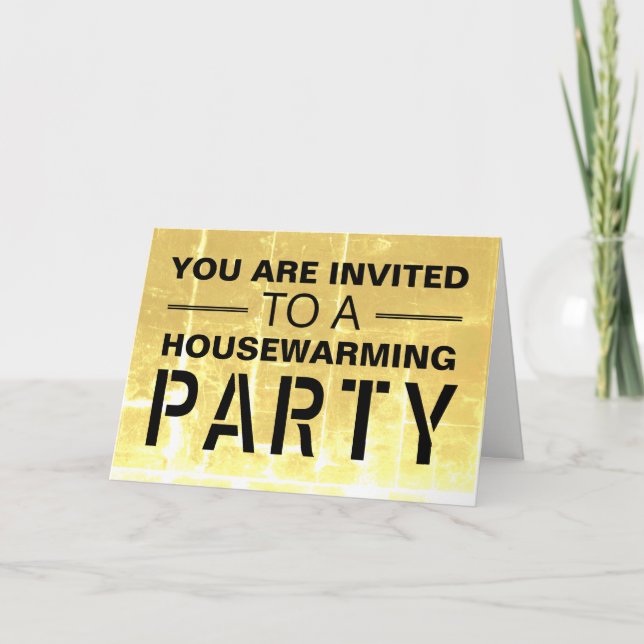 Gold Club Poster Housewarming Party Invitation (Front)