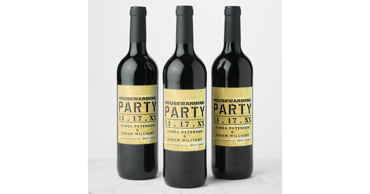 Gold Club Poster Housewarming Party Wine Label Zazzle Com
