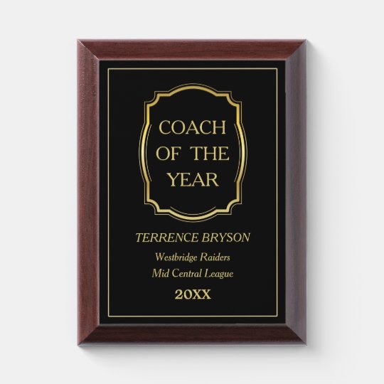 Gold Coach of the Year Award Plaque | Zazzle.com