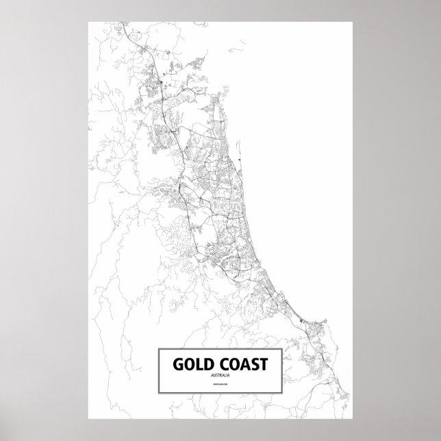 Gold Coast, Australia (black on white) Poster (Front)