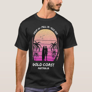 Gold Coast Australia Palms Drop Pull Kick Surfing T-Shirt