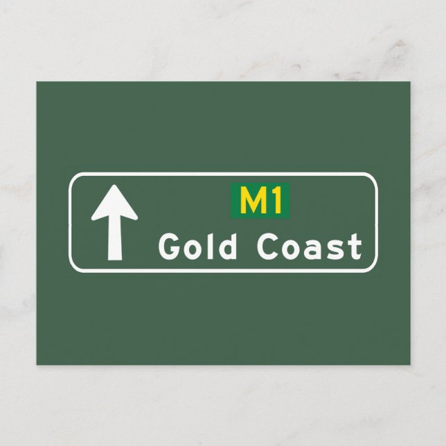 Gold Coast, Australia Road Sign Postcard (Front)