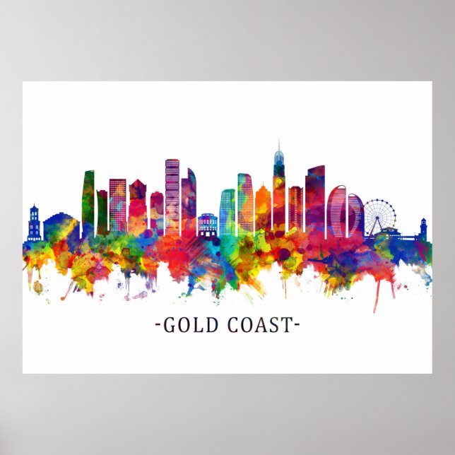 Gold Coast Australia Skyline Poster (Front)