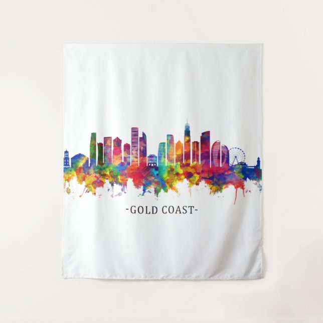 Gold Coast Australia Skyline Tapestry (Front)