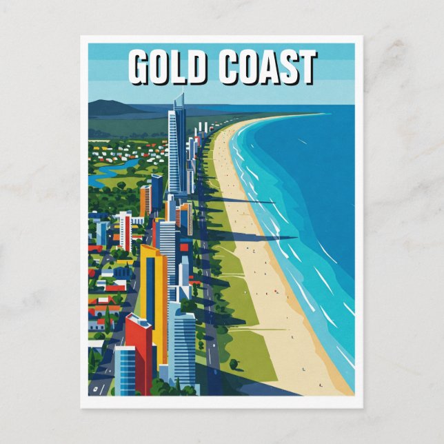 Gold Coast Australia Travel Abstract design Postcard (Front)