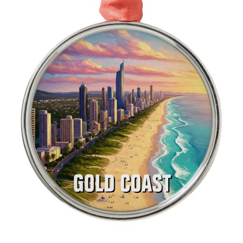 Gold Coast Australia Travel Metal Ornament