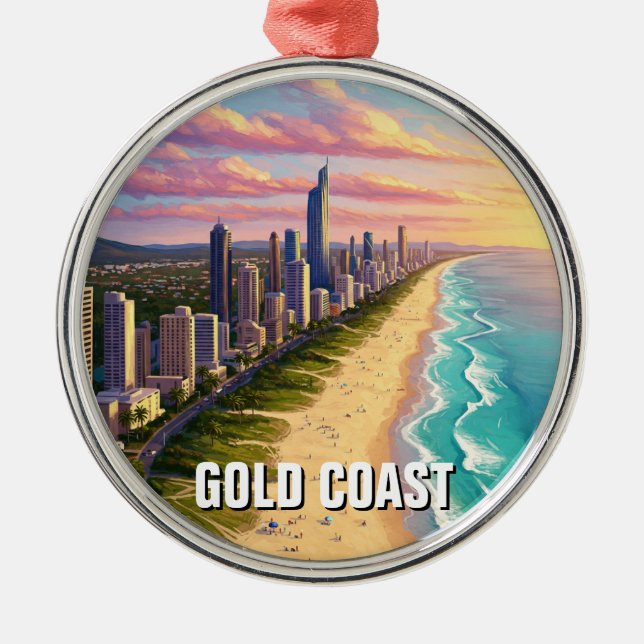 Gold Coast Australia Travel Metal Ornament (Front)