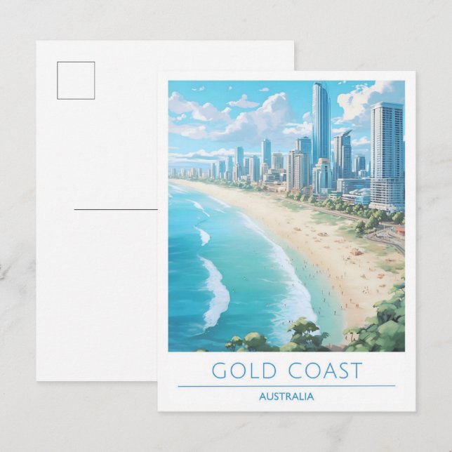 Gold Coast Australia Vintage Travel  Postcard (Front/Back)