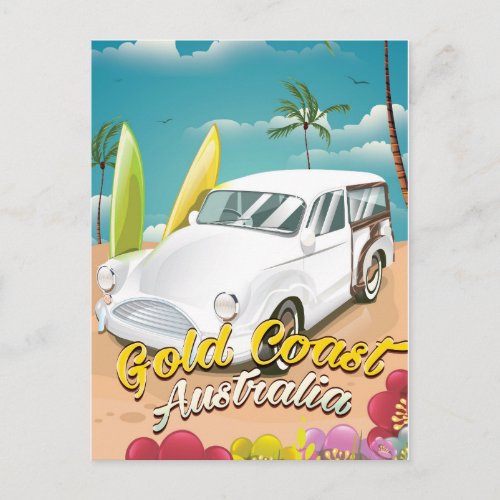 Gold Coast Australia vintage travel poster Postcard