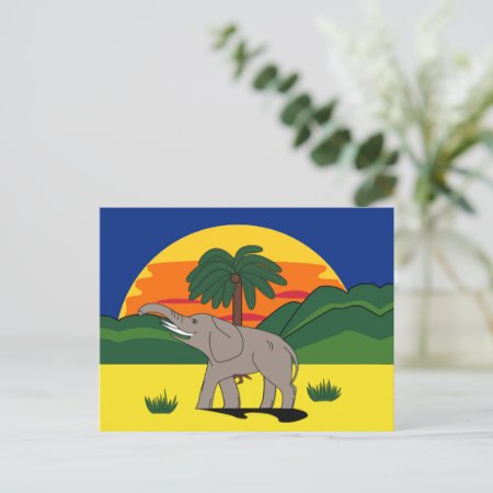 Gold Coast Elephant And Palm Tree Postcard