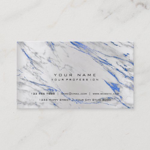 Gold Cobalt Blue Marble Vip Pearly Silver Abstract Business Card