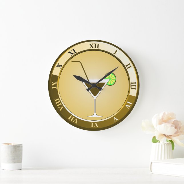 Gold Cocktail Bar Clock (Home)