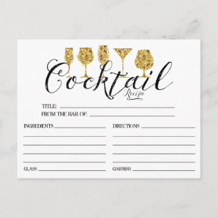 Gold Cocktail Recipe Card