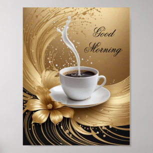 Gold coffee poster