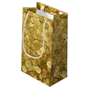 gold coin collection small gift bag