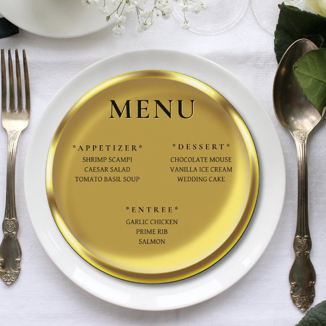 Gold Coin Elegant Luxury Wedding Reception Menu (Gold Coin Elegant Luxury Wedding Reception Menu)