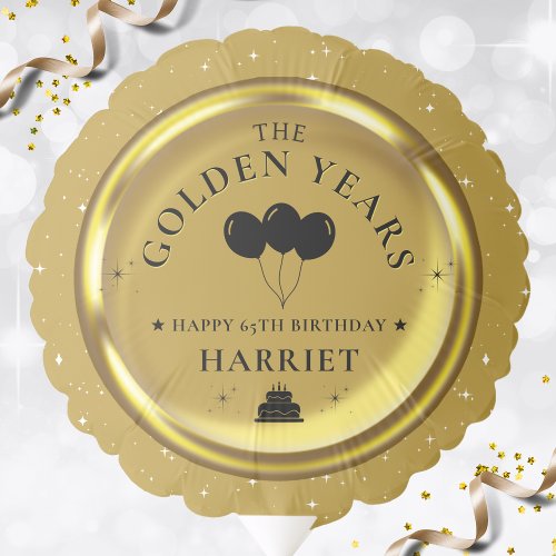 Gold Coin Golden Years 65th Birthday Balloon