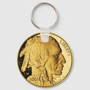 Gold Coin Keychain
