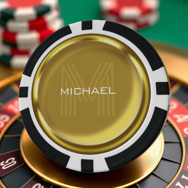 Gold Coin Name Monogram Initial Poker Chips (Creator Uploaded)