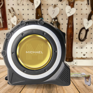 Gold Coin Name Monogram Initial Tape Measure