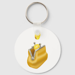 Gold Coin Purse Keychain