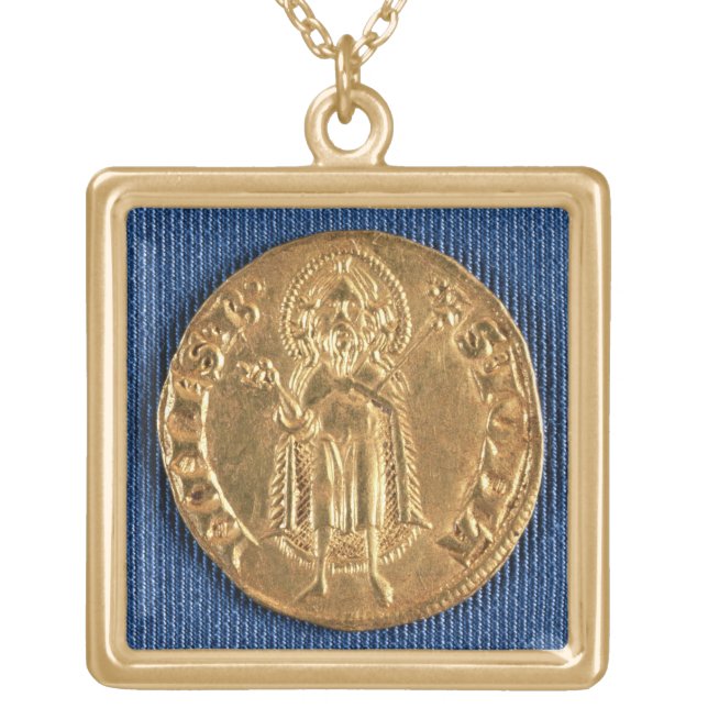 Gold coin, with St. John the Baptist, 16th century Plated Necklace (Front)