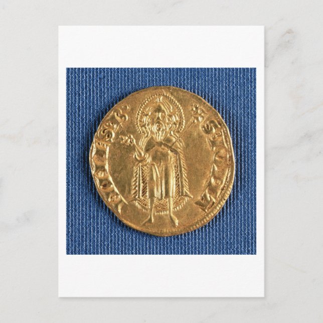 Gold coin, with St. John the Baptist, 16th century Postcard (Front)