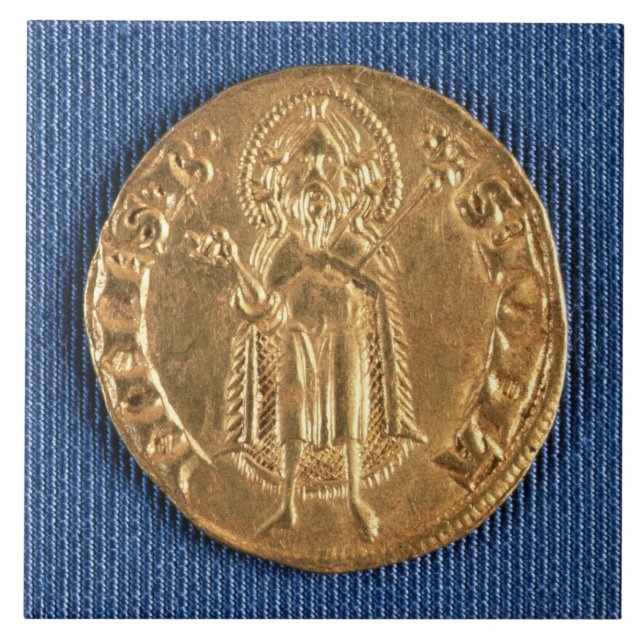 Gold coin, with St. John the Baptist, 16th century Tile (Front)