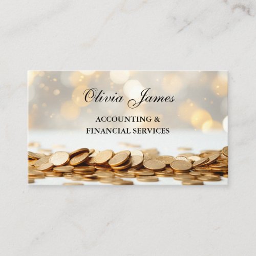 Gold Coins Finance Investment and Accountancy Business Card