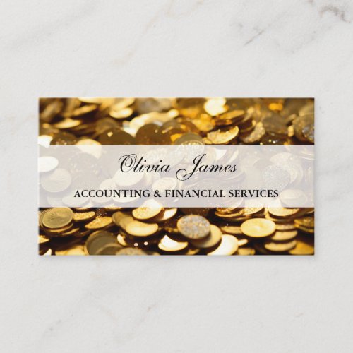 Gold Coins Finance Investment and Accounting Business Card