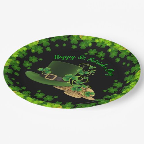 Gold Coins  Shamrocks St Patricks Day Paper Plates