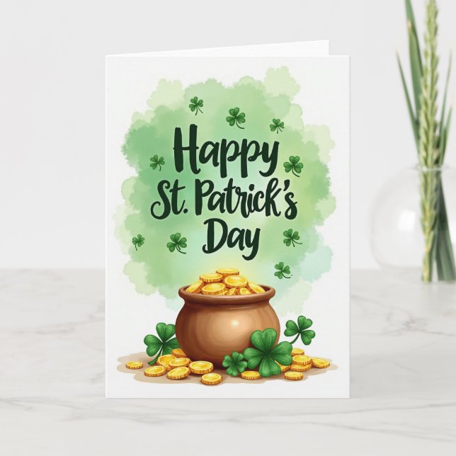 Gold Coins St Patricks Day Card (Front)