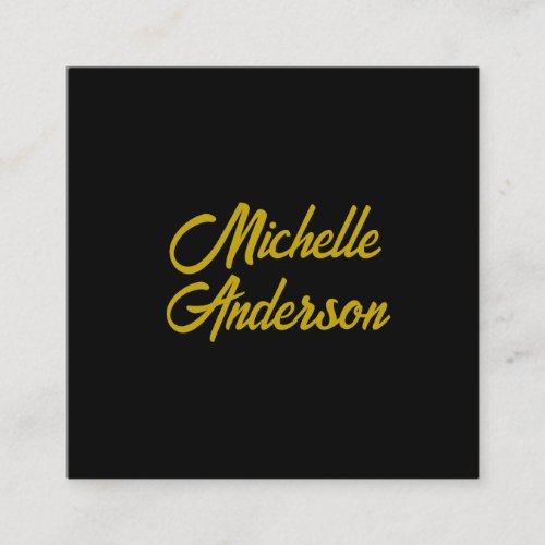 Gold Color Black Modern Minimalist Handwrite Name Enclosure Card