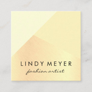 Gold Color Block Modern Style Square Business Card