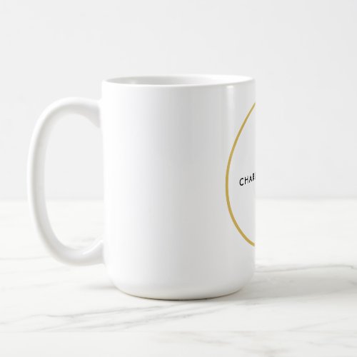 Gold Color Borders White Minimalist Professional  Coffee Mug