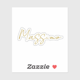 Gold Color Calligraphy Elegant Plain Name Sticker