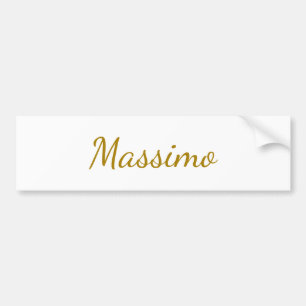 Gold Color Calligraphy Elegant Plain Simple Name Bumper Sticker