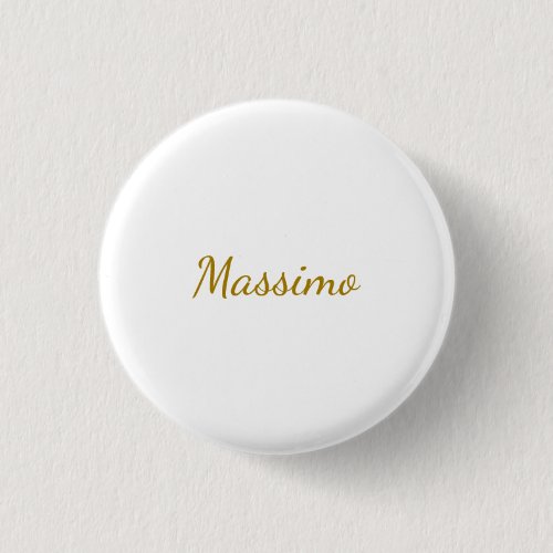 Gold Color Calligraphy Elegant Plain Simple Name Button