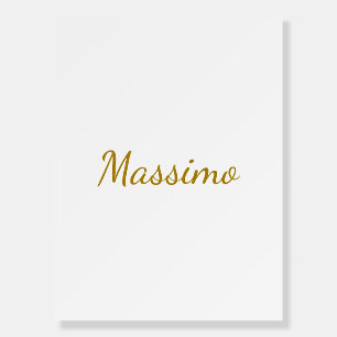 Gold Color Calligraphy Elegant Plain Simple Name Foam Board