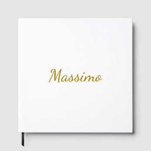 Gold Color Calligraphy Elegant Plain Simple Name Guest Book